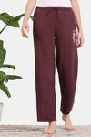 Zivame Longue Knit Pyjama - Tawny Port — thumbnail 2